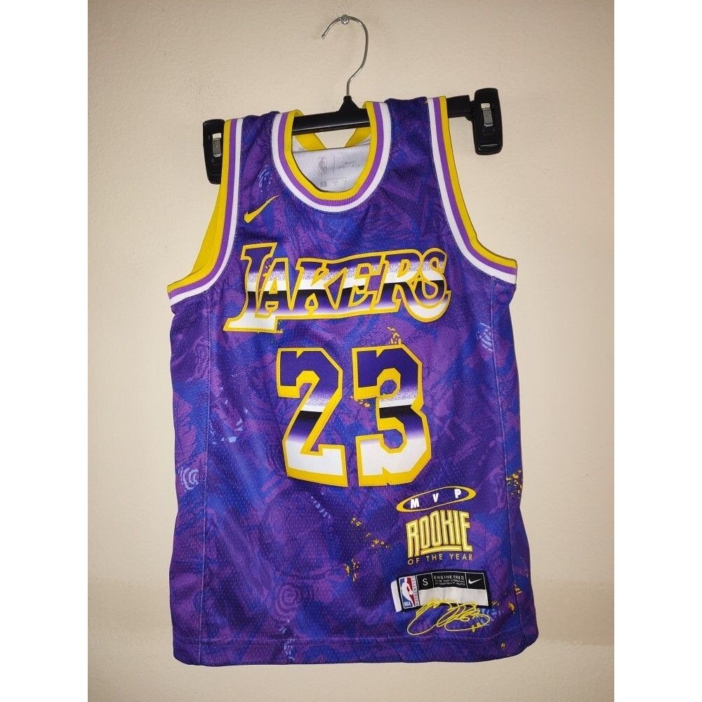 Youth Boys Nike Lakers LeBron MVP Rookie of the Year Jersey # 23 Youth Size 5